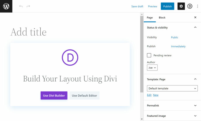 Divi Builder user interface