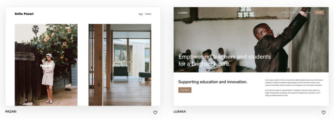 Squarespace template examples