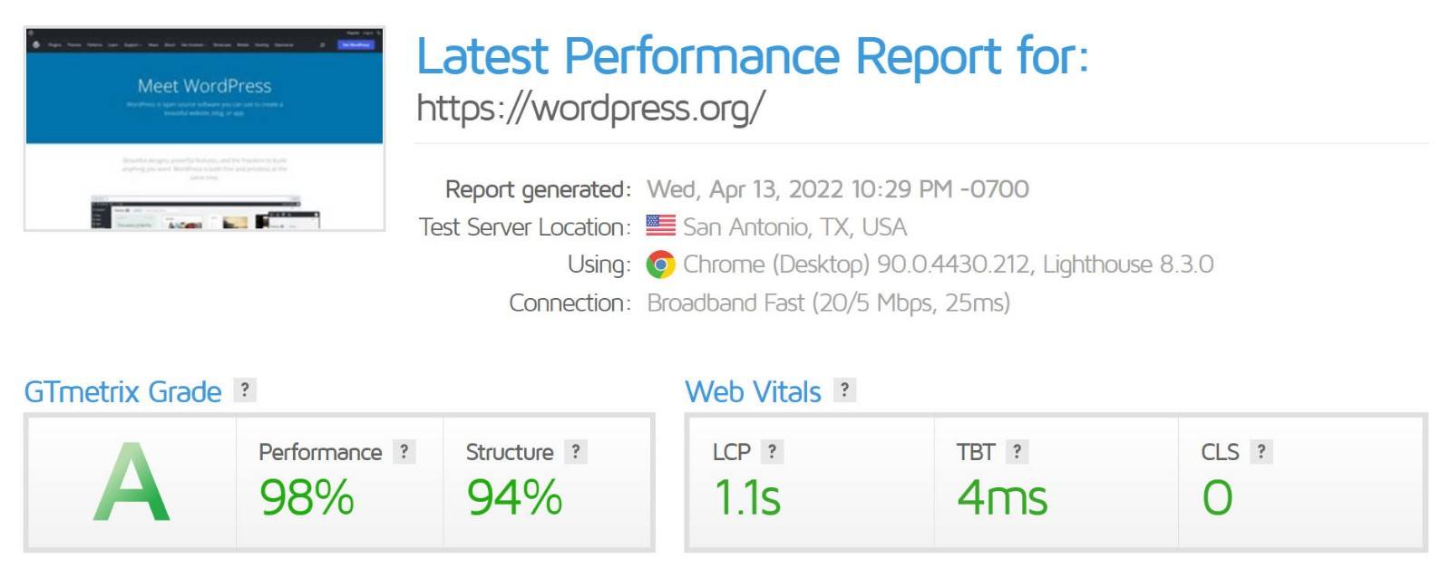 Check WordPress site speed with GTmetrix and increase the score