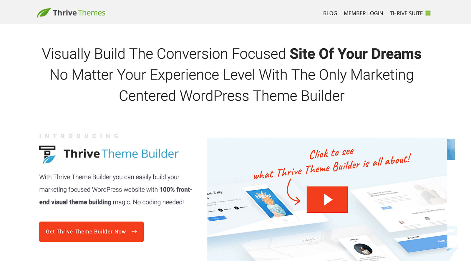 Thrive Themes Builder Homepage Screenshot