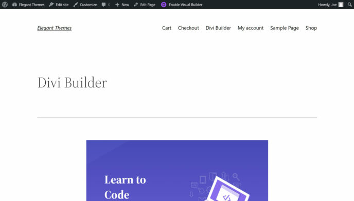 Divi Builder default template