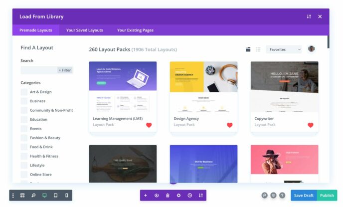 Divi Website Packs and Layouts