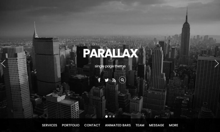 The main Parallax theme demo site