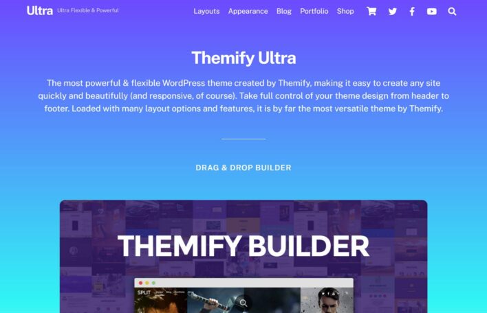 The main Themify Ultra demo site