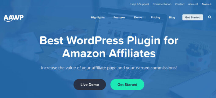 Best affiliate plugins for WordPress: AAWP homepage