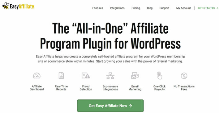 Best affiliate plugins for WordPress: EasyAffiliate homepage