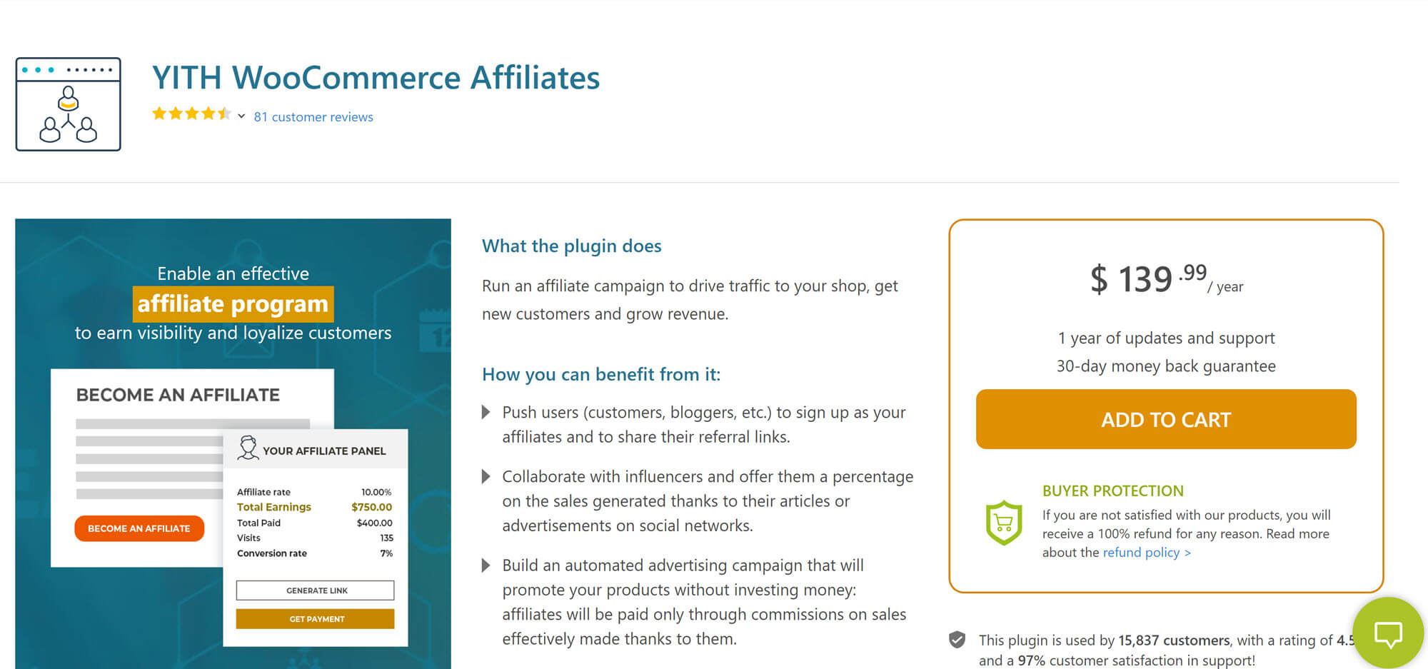 Best affiliate plugins for WordPress: YITH WooCommerce homepage