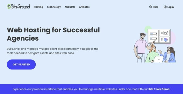 SiteGround's agency hosting page
